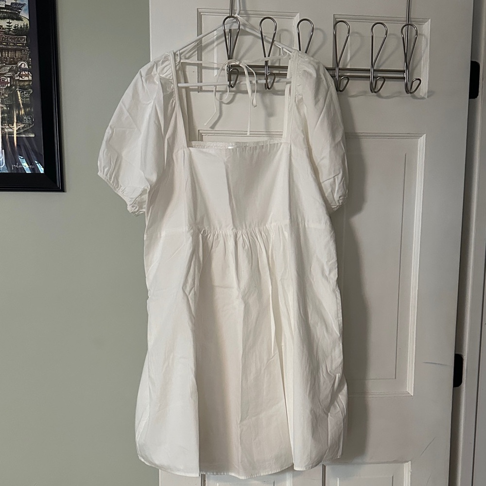 Draper James White Puff Sleeve Dress